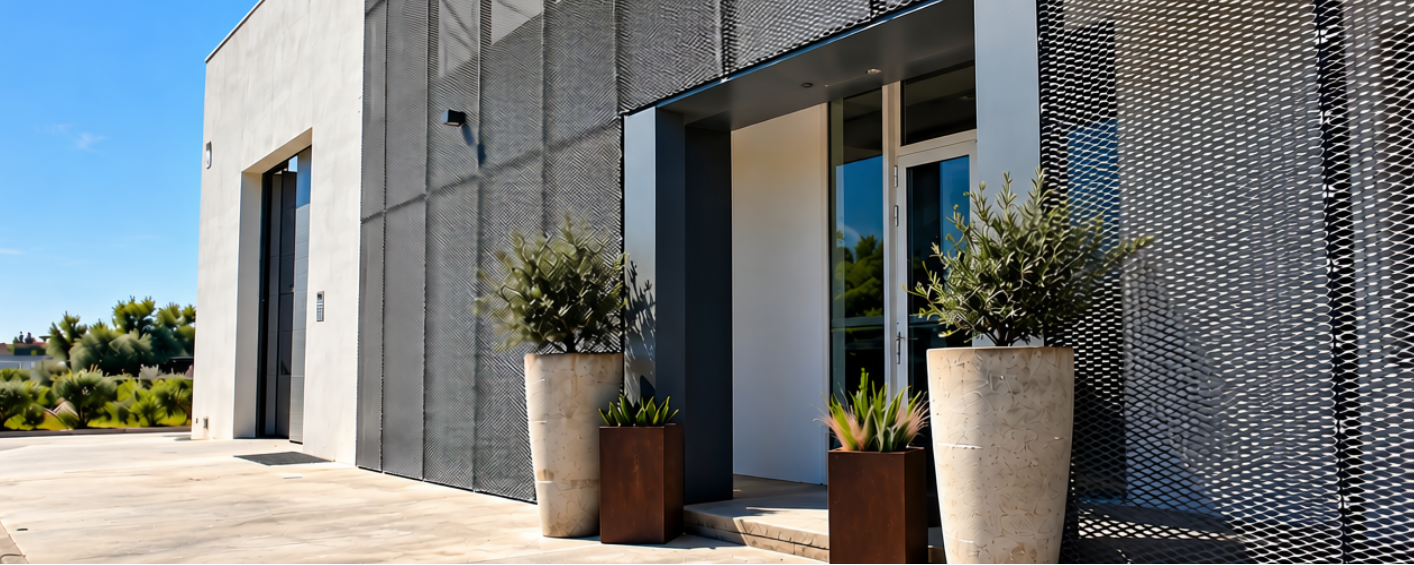 Edificio con infissi e sistemi oscuranti in alluminio VM Industrie